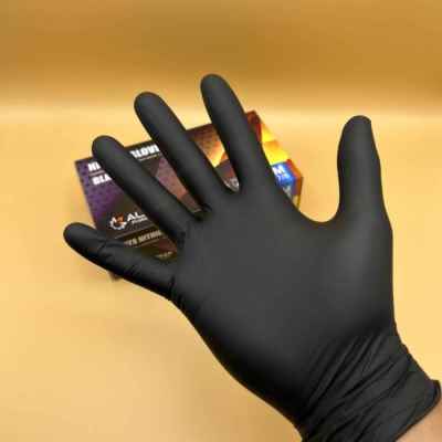 NITRILE GLOVES BLACK ALDENA 100PCS.