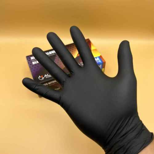 NITRILE GLOVES BLACK ALDENA 100PCS.