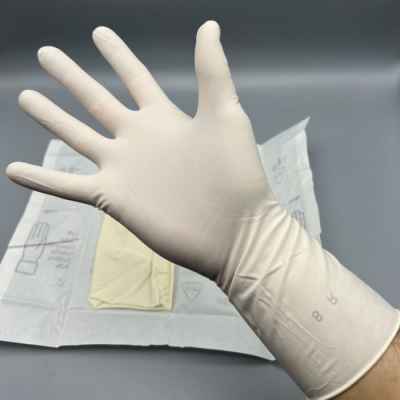 Sterile powder coated latex surgical gloves 50 pairs in box