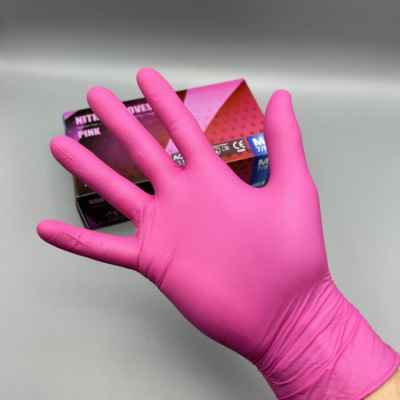 PINK NITRILE GLOVES 100PCS.